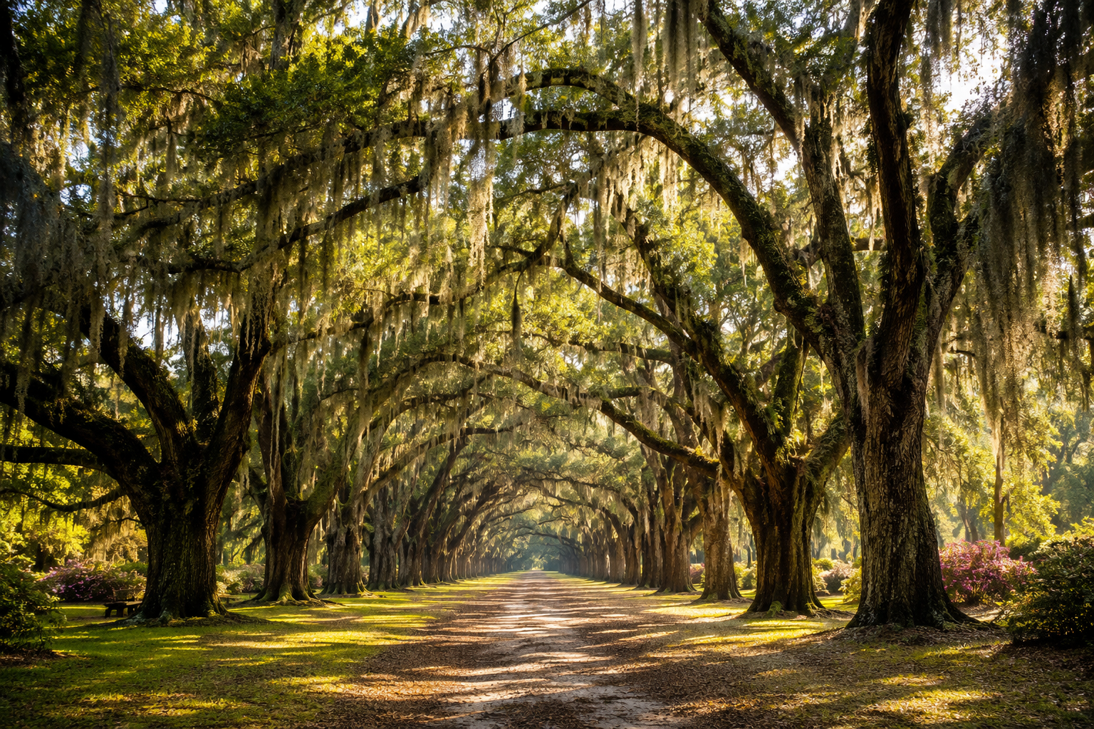 Live oak canopy and Spanish moss